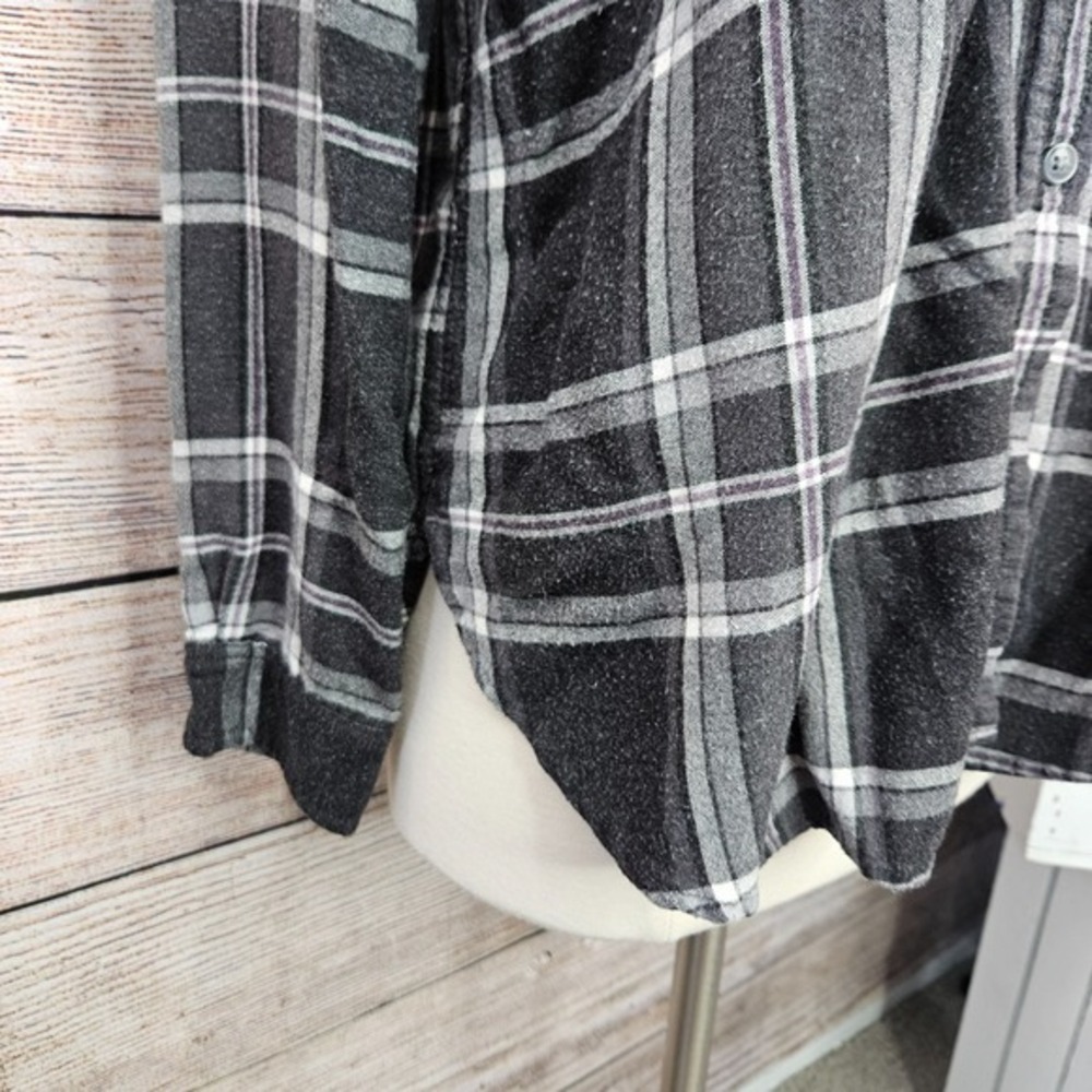 American Eagle Boyfriend‎ Fit Plaid Flannel Long Sleeve Shirt L - Picture 4 of 7